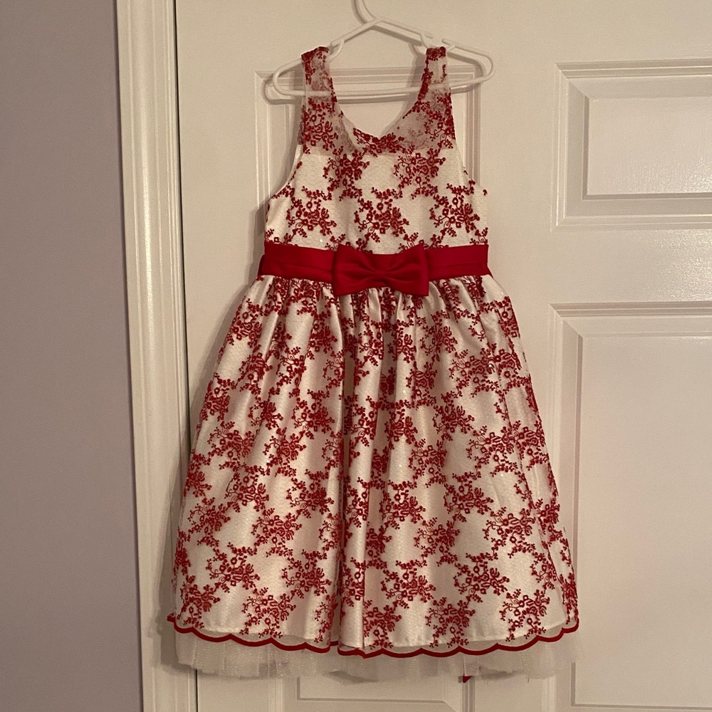 American Princess Red and White Floral Dress